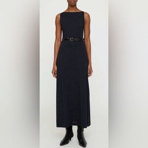 Toteme Boat Neck Jersey Dress navy Wool Small New Time Capsule Quiet Luxury
